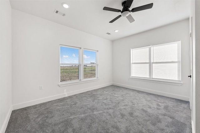 195 Bianca Cir, Del Valle, TX 78617 - spare room with carpet flooring, recessed lighting, and ceiling fan