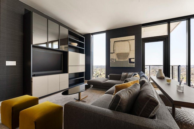 44 E Ave Unit 2601, Austin, TX 78701 - living room featuring plenty of natural light and floor to ceiling windows
