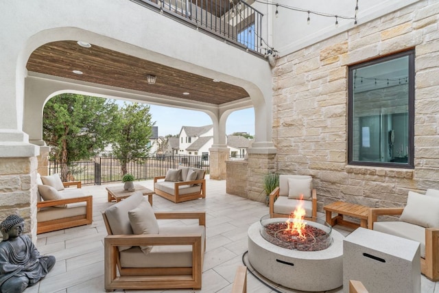 702 Serene Estates Dr, Austin, TX 78738 - view of patio / terrace featuring an outdoor living space with a fire pit