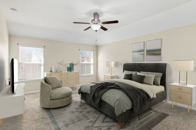 464 Evening Star, Kyle, TX 78640 - carpeted bedroom with baseboards and ceiling fan