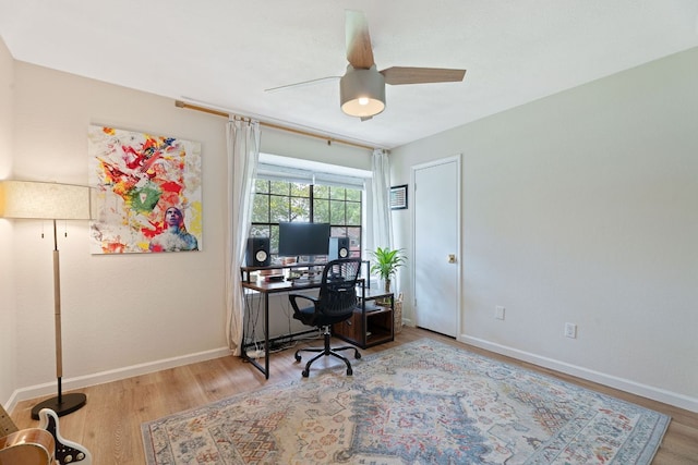 9706 Woodshire Dr, Austin, TX 78748 - office featuring wood finished floors and ceiling fan
