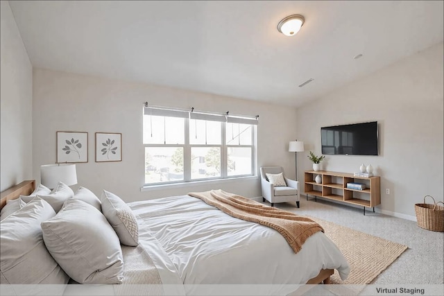 516 E Slaughter Ln Unit 2003, Austin, TX 78744 - bedroom with carpet flooring, lofted ceiling, and baseboards