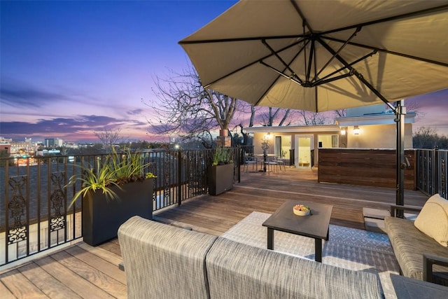 1810 W 35th St, Austin, TX 78703 - view of deck at dusk