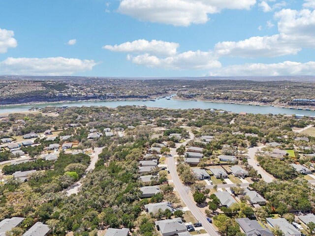 21711 Crystal Way, Lago Vista, TX 78645 - aerial perspective of suburban area featuring a nearby body of water