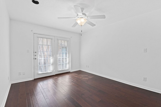 7685 Northcross Dr Unit 728, Austin, TX 78757 - empty room with ceiling fan and dark wood-style floors