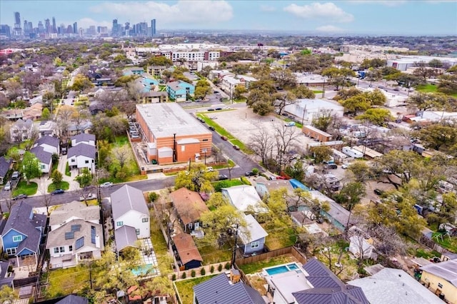 203 Ben Howell Dr, Austin, TX 78704 - aerial view of residential area with city skyline