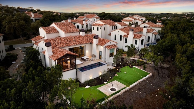 4401 Amarra Dr Unit 14, Austin, TX 78735 - aerial view at dusk