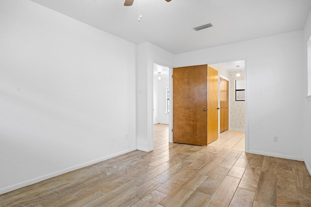 2301 Lawnmont Ave Apt 1, Austin, TX 78756 - unfurnished room featuring light wood-type flooring and a ceiling fan