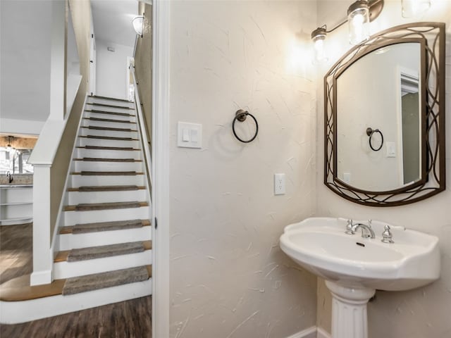 716 Shiny Rock Dr, Austin, TX 78748 - bathroom with wood finished floors