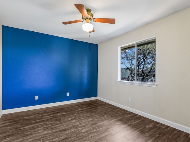 716 Shiny Rock Dr, Austin, TX 78748 - empty room featuring wood finished floors, baseboards, and a ceiling fan