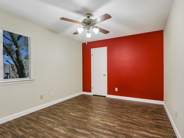 716 Shiny Rock Dr, Austin, TX 78748 - unfurnished room with wood finished floors, a ceiling fan, and baseboards