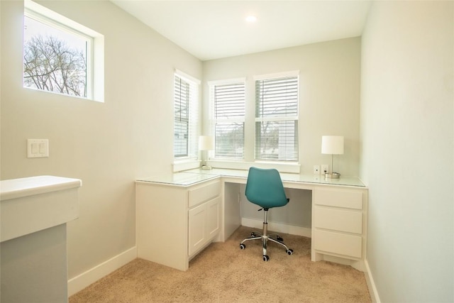 402 Irma Dr Unit B, Austin, TX 78752 - office area featuring light carpet and built in study area
