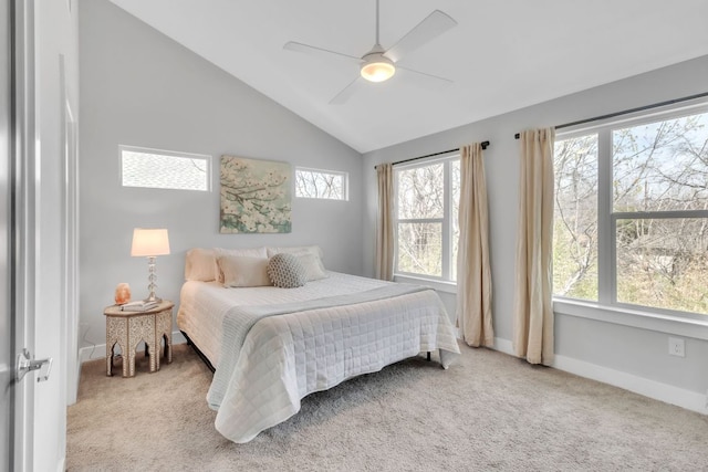 402 Irma Dr Unit B, Austin, TX 78752 - bedroom with carpet flooring, lofted ceiling, and ceiling fan