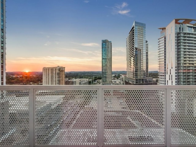 301 W Ave Unit 1301, Austin, TX 78701 - balcony at dusk with a view of city
