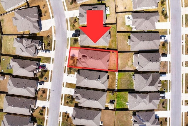 aerial view with a residential view