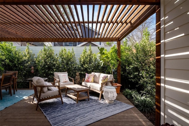 4408 Jinx Ave Unit 1, Austin, TX 78745 - wooden terrace with a pergola and an outdoor hangout area