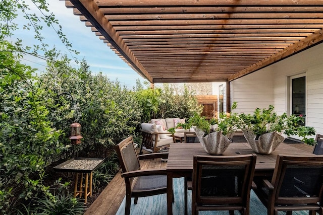 4408 Jinx Ave Unit 1, Austin, TX 78745 - view of patio featuring a pergola, outdoor lounge area, and outdoor dining area
