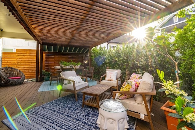 4408 Jinx Ave Unit 1, Austin, TX 78745 - deck featuring an outdoor living space and a pergola