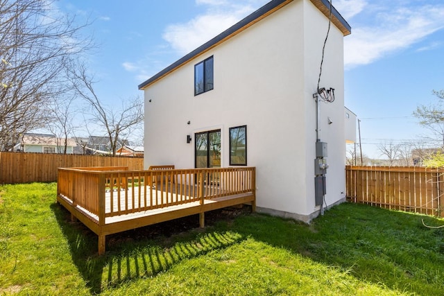 802 Philco Dr Unit 2, Austin, TX 78745 - rear view of property with a wooden deck and stucco siding