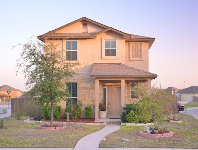 1400 Bess Cv, Leander, TX 78641 - traditional-style home with stone siding and stucco siding