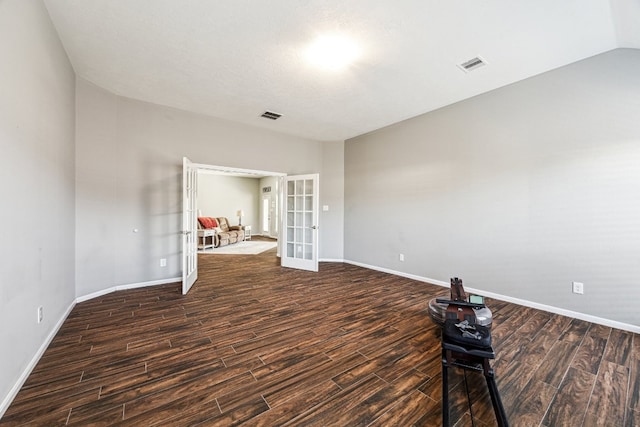 2502 Grey Kirby Dr, League City, TX 77573 - empty room with french doors, wood finished floors, and baseboards