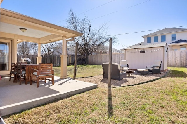 1631 Plume Grass Pl, Round Rock, TX 78665 - view of yard with a patio area and an outdoor fire pit