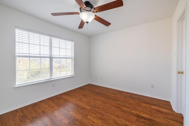 101 Verde Ranch Loop, Leander, TX 78641 - empty room featuring dark wood-style flooring, baseboards, and ceiling fan