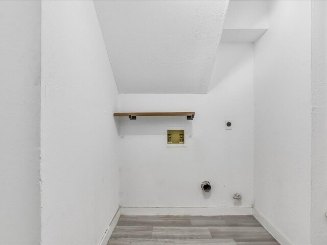 10310 Bilbrook Pl, Austin, TX 78748 - washroom featuring electric dryer hookup, wood finished floors, and washer hookup