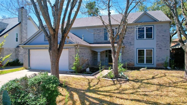 8521 Racine Trl, Austin, TX 78717 - traditional-style house featuring driveway, brick siding, and a front lawn