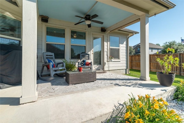 12832 Iron Bridge Dr, Manchaca, TX 78652 - view of patio with a ceiling fan