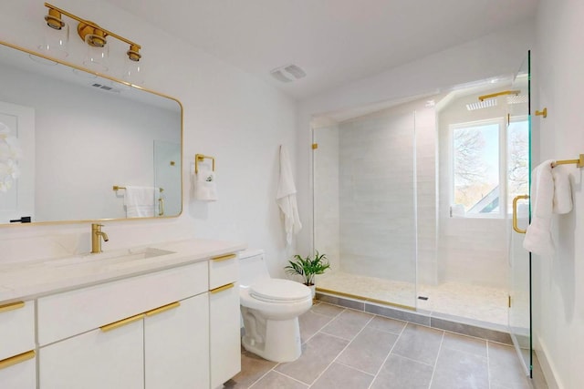 4800 Prock Ln Unit A, Austin, TX 78721 - full bath with toilet, tile patterned floors, vanity, and a shower stall