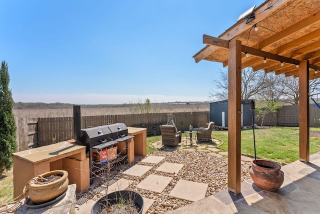 386 Nautical Loop, Kyle, TX 78640 - view of patio featuring a storage shed and an outbuilding