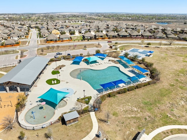 386 Nautical Loop, Kyle, TX 78640 - aerial perspective of suburban area featuring a pool area