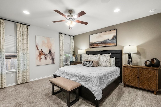 1405 Ambler Dr, Austin, TX 78753 - carpeted bedroom featuring ceiling fan and recessed lighting