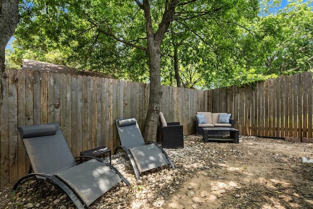 view of yard featuring a fenced backyard
