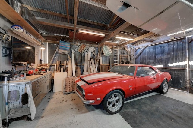 view of garage