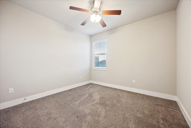 7508 Pantherpaw St, Austin, TX 78757 - empty room featuring dark carpet and ceiling fan