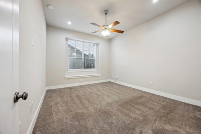 7508 Pantherpaw St, Austin, TX 78757 - carpeted spare room featuring a ceiling fan and recessed lighting
