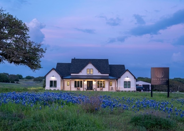 871 Blackbuck Ridge Dr, Lampasas, TX 76550 - modern inspired farmhouse featuring stone siding and board and batten siding