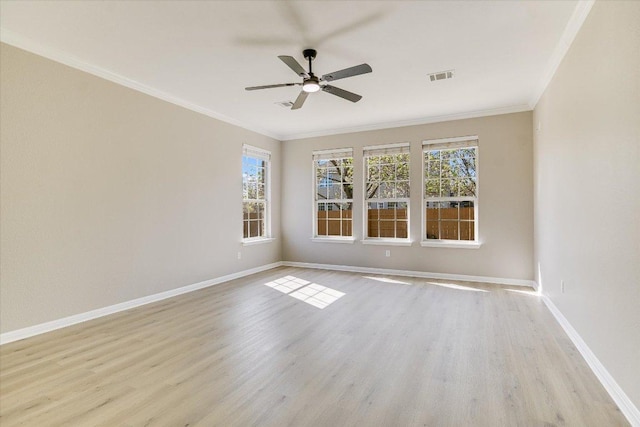 9201 Cessna Ln, Austin, TX 78717 - unfurnished room with wood finished floors, a ceiling fan, baseboards, healthy amount of natural light, and ornamental molding