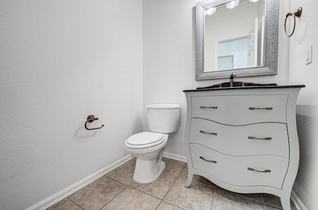 120 Mountain Laurel Way, Austin, TX 78737 - half bath featuring tile patterned flooring, toilet, vanity, and baseboards