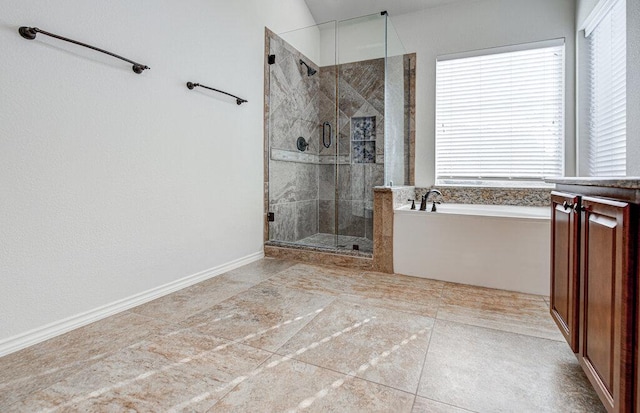 120 Mountain Laurel Way, Austin, TX 78737 - full bath with a bath, a shower stall, healthy amount of natural light, and tile patterned flooring