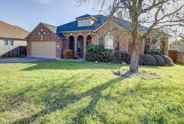 120 Mountain Laurel Way, Austin, TX 78737 - traditional-style house featuring brick siding, a garage, and asphalt driveway