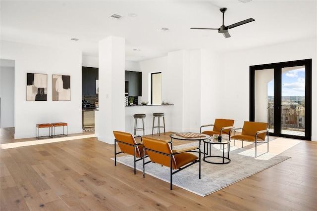 106 Bella Montagna Cir, Austin, TX 78734 - living area featuring light wood-style flooring and a ceiling fan