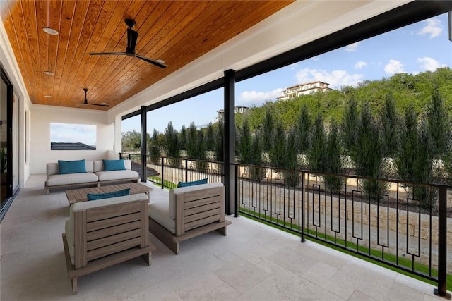 106 Bella Montagna Cir, Austin, TX 78734 - patio / terrace with ceiling fan and an outdoor hangout area