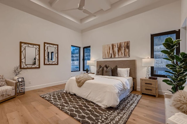 106 Bella Montagna Cir, Austin, TX 78734 - bedroom featuring light wood-type flooring and ceiling fan