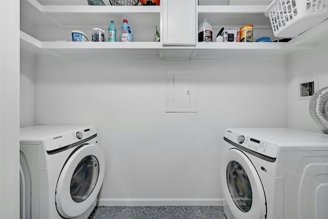 1205 Westmoor Dr, Austin, TX 78723 - washroom featuring washer hookup, baseboards, and electric panel
