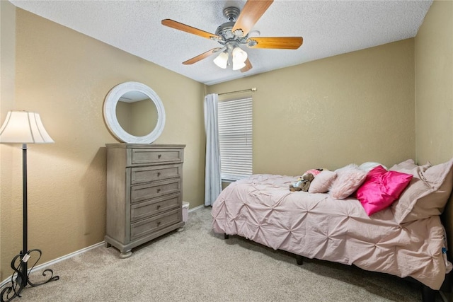 2103 Heather Dr, Cedar Park, TX 78613 - bedroom with carpet, a textured ceiling, a textured wall, and ceiling fan