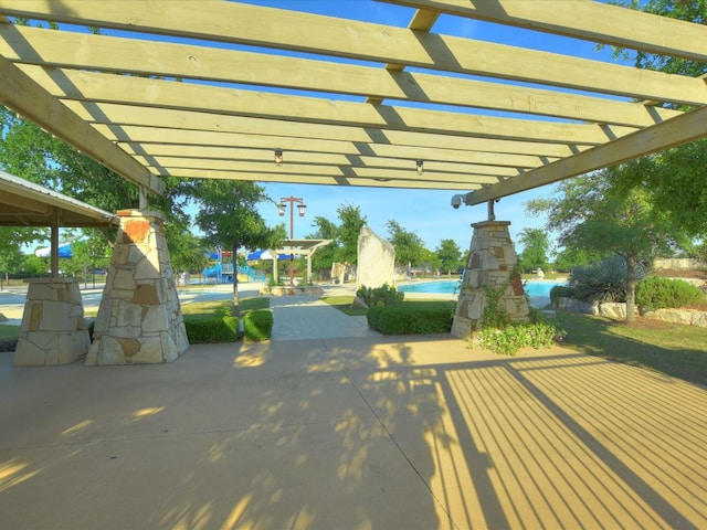 2829 Homecoming, Leander, TX 78641 - view of patio / terrace with a pergola and an outdoor pool