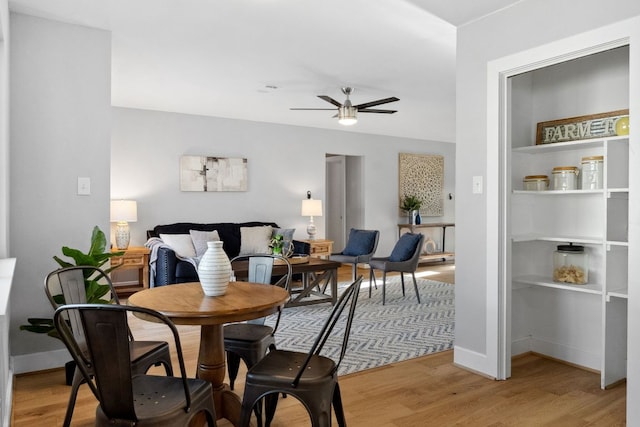 5307 Halmark Dr, Austin, TX 78723 - dining space with light wood-style floors and ceiling fan